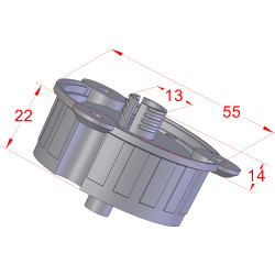 Pé para cozinha com afinação Artimol P10, plástico PP polipropileno preto, base normal com bucha, A.120 mm