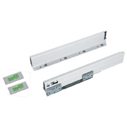Lateral de gaveta com amortecedor DANCO ES-401 B, silenciosa, suporta 30 kg, A.92 x C.350 mm