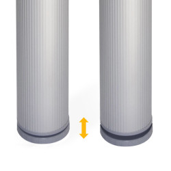 Pé para mesa regulável, alumínio anodizado mate, base metálica, A.710-730 x Ø.80 mm