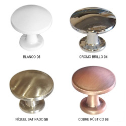 Puxador atual, cogumelo redondo SCH 847.032.08, zamak lacado preto, 1 furo, Ø.32 x A.28 mm