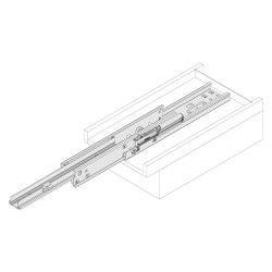 Despenseiro até 120 kg VAUTH-SAGEL VS TAL Larder 2 extracção total c/amortecedor, prateado, A.950-1200 x P.503, MOD.300-600 mm
