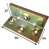 Engate para cama 3012 159 (F83) em ferro zincado amarelo