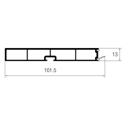 Rodapé REHAU para cozinha, plástico PVC revestido, inox, 100 x 4000 mm