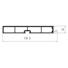 Rodapé REHAU para cozinha, plástico PVC revestido, inox, 100 x 4000 mm