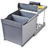 Balde lixo p/cozinha Gollinucci 516, aber. aut. pull-out c/amort., plá. cinza, 2 x 16 lts, L.343 x P.475 x A.372, MOD.MÍN.450 mm