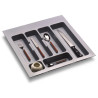 Porta talheres p/gaveta Gollinucci 774, plástico cinza metalizado, A.43 x L.397-451 x P.390-490, MOD.500 mm