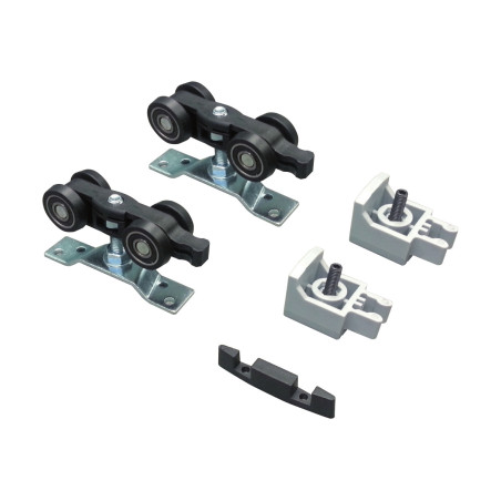 Kit p/porta de correr suspensa Air M60, carros + acessórios, madeira até 60 kg