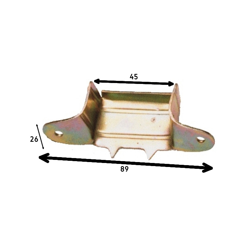 Tranqueiro chasso para travessas de cama C3002 em ferro zincado amarelo com 45 mm