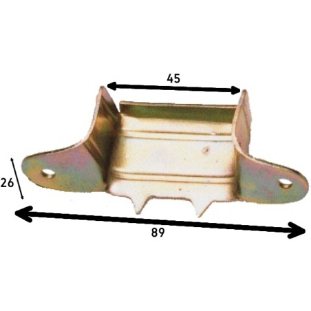 Tranqueiro chasso para travessas de cama C3002 em ferro zincado amarelo com 45 mm