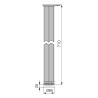 Pé para mesa regulável, alumínio anodizado mate, base metálica, A.710-730 x Ø.80 mm