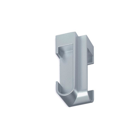 Suporte angular para varão de roupeiro, plástico cinza metalizado
