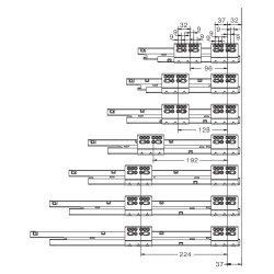 Lateral de gaveta com tic-tac DTC O44, silenciosa, extração total, suporta 40 kg, cinza, A.83 x C.400 mm