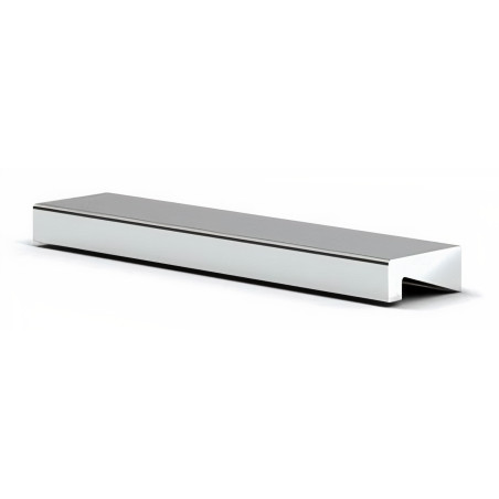 Puxador atual, barra rectangular cunha SCH 708.100.04, alumínio cromado brilho, 2 furos distância 64, C.100 x A.9 x L.22 mm