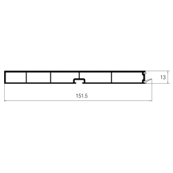 Rodapé REHAU para cozinha, plástico PVC revestido, cinza, 150 x 4000 mm