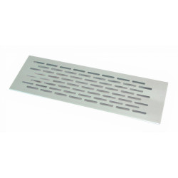 Grelha de ventilação para rodapé/cozinha, alumínio prata, E.2 x C.450 x A.70 mm