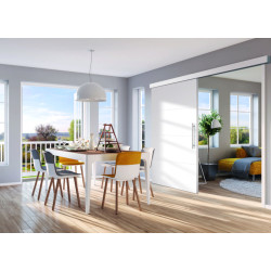 Kit p/porta de correr suspensa Air M60, calha superior p/teto, alumínio anodizado prata mate, até 60 kg, C.2000 mm