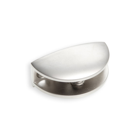 Suporte de prateleira meia lua para vidro, níquel mate, rasgo 6, A.24 x P.33 x L.48 mm
