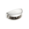 Suporte de prateleira meia lua para vidro, níquel mate, rasgo 6, A.24 x P.33 x L.48 mm