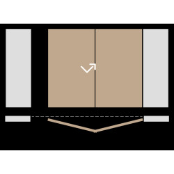 Jogo para portas de fole Saheco SF-30D/3100, para 2 portas, ferro zincado, suporta 30 kg por par