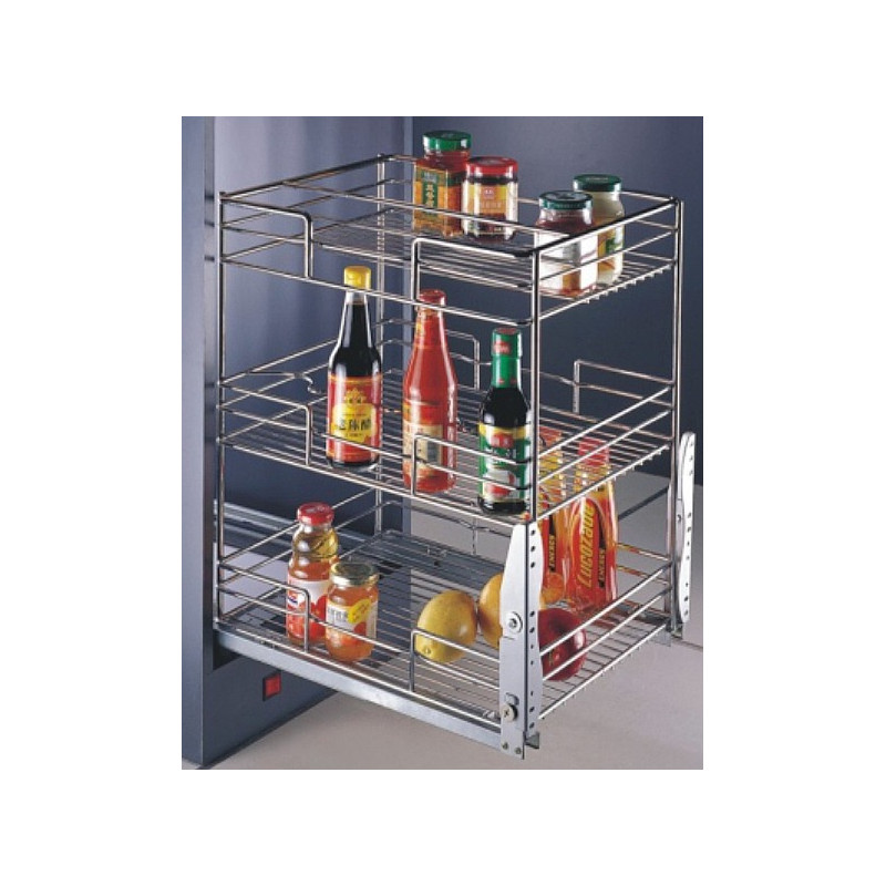 Carro multiusos EKA40 com amortecedor, ferro cromado, L.345 x C.480 x A.525, MOD.400 mm