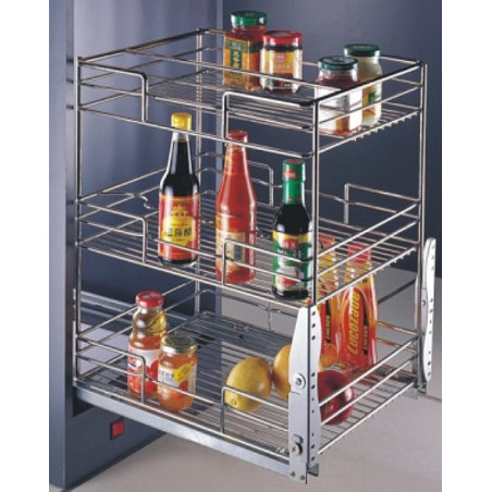 Carro multiusos EKA40 com amortecedor, ferro cromado, L.345 x C.480 x A.525, MOD.400 mm