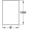 Pé para mesa com rodízio HAFELE, metálico cor aço inox, base zamak, A.1300 x Ø.80 mm