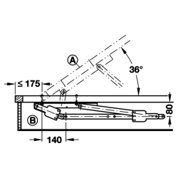 Ferragem de abertura para cama articulada HAFELE 274.51.920 Swing-Away Super com 4 molas desengatáveis (par)