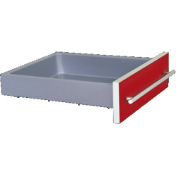 Gaveta em plástico (poliestireno) JUYPAL UNIVERSAL PLUS 52501, sem corrediça, cinza, A.90, MOD.500 mm