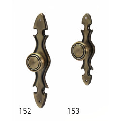 Puxador rústico, espelho cogumelo redondo Sofima 153, zamak niquelado preto, A.85 x L.22 mm