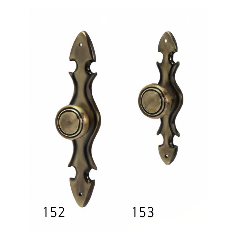 Puxador rústico, espelho cogumelo redondo Sofima 152, zamak bronze, A.113 x L.25 mm