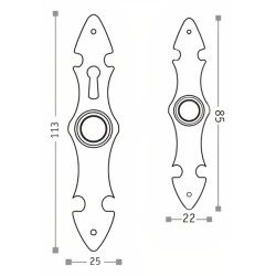 Puxador rústico, espelho cogumelo redondo Sofima 153, zamak bronze, A.85 x L.22 mm