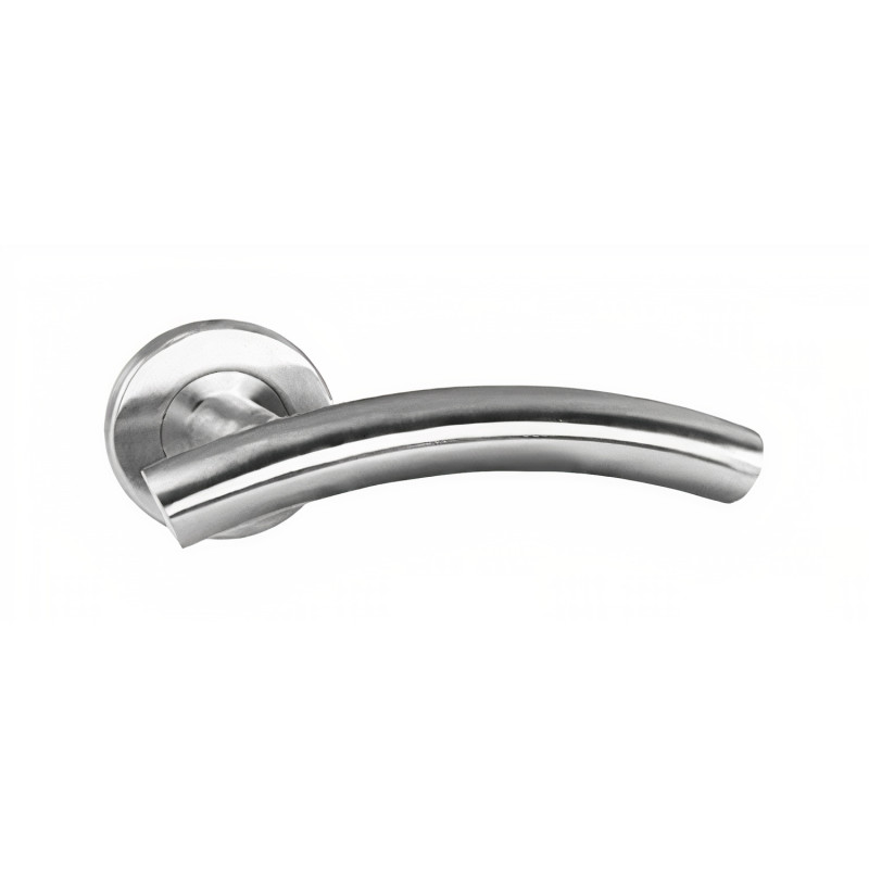 Puxador espelho redondo c/manete curva F705 ST4007, inox, Ø.16 mm