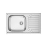 Lava louça RODI OKIO LINE 103, uma pia lateral com escorredor reversível, inox polido, encastrar, 860 x 500, MOD.600 mm