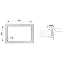 Lava louça RODI URBAN 80, uma pia com escorredor reversível, inox polido, encastrar, 800 x 500, MOD.600 mm