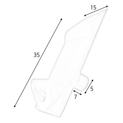 Suporte de prateleira com rampa Artimol, plástico transparente, perno Ø.5 x C.7, A.35 x L.15 mm