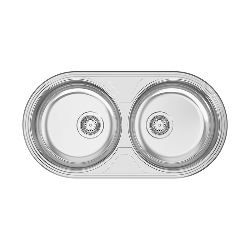 Lava louça RODI DUETO, duas pias sem escorredor, inox polido, encastrar, 847 x 444, MOD.900 mm