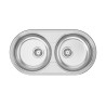 Lava louça RODI DUETO, duas pias sem escorredor, inox polido, encastrar, 847 x 444, MOD.900 mm