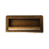 Puxador rústico, concha rectangular SM 654, zamak bronze, 2 furos distância 96, C.107 x L.51 x A.19 mm