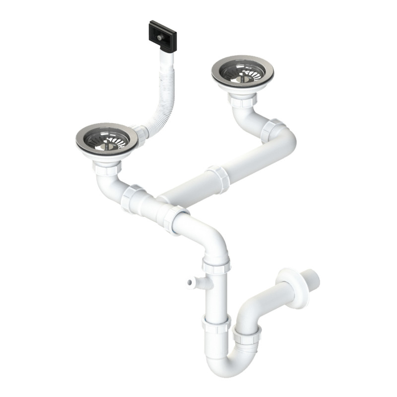 Sifão/válvula manual dupla com anti-inundação RODI 0221110, acessório 46, cesta Ø.115 mm
