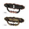 Puxador rústico, espelho c/pingente asa Sofima 109, zamak bronze, C.90 x A.25 mm (c/entrada de chave)