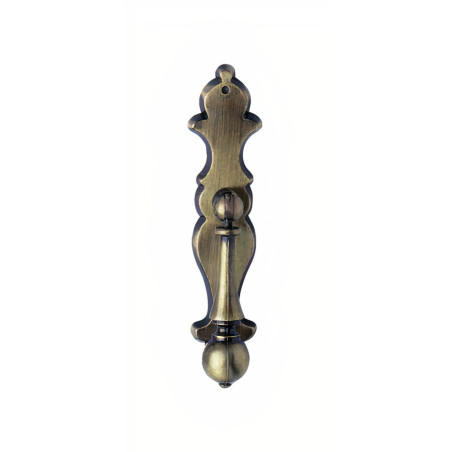 Puxador rústico, espelho c/pingente SM 422, zamak  oxidado bronze, L.21 x C.100 mm
