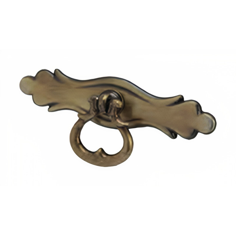 Puxador rústico, espelho c/pingente argola Sofima 168, zamak bronze, C.95 x A.43 mm