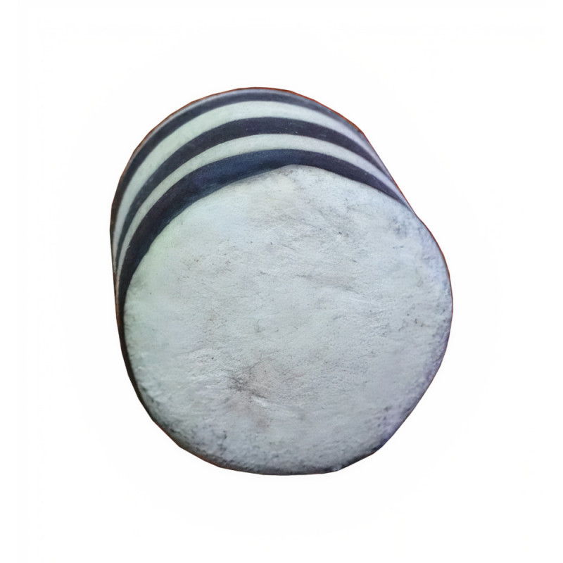 Puxador natureza, cilindro Nesu 128B2, cerâmica topo branco/riscas pretas, 1 furo, 25 mm