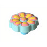 Puxador criança, flor Nesu 680G1, goma/metal azul/rosa, 1 furo, A.22 x Ø.46 mm