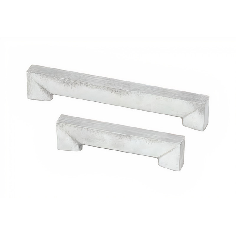 Puxador atual, asa barra rectangular Sofima 797, zamak niquelado mate, 2 furos distância 64, A.18 x L.9 x C.74 mm