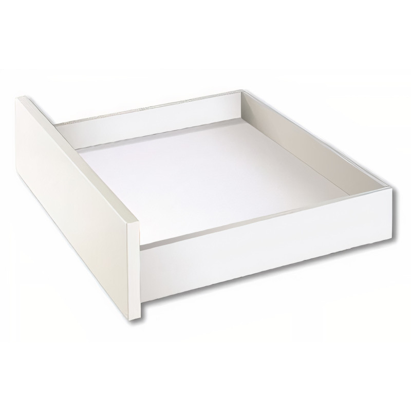 Lateral de gaveta c/amortecedor Vision Top Slim/fina Box, silenciosa, extração total, suporta 40 kg, branco, A.89 x C.500 mm