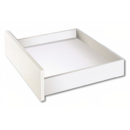 Lateral de gaveta c/amortecedor Vision Top Slim/fina Box, silenciosa, extração total, suporta 40 kg, branco, A.89 x C.350 mm