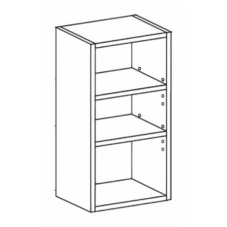 Kit/módulo superior Alvic, melamina cinza, aglomerado estrutura 16 costa 8, A.900 x P.330 x L.300 mm