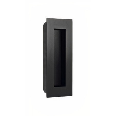 Puxador atual, concha rectangular embutir IN.16.412.TB, inox titanium black/preto, P.19 x L.55 x A.135 mm