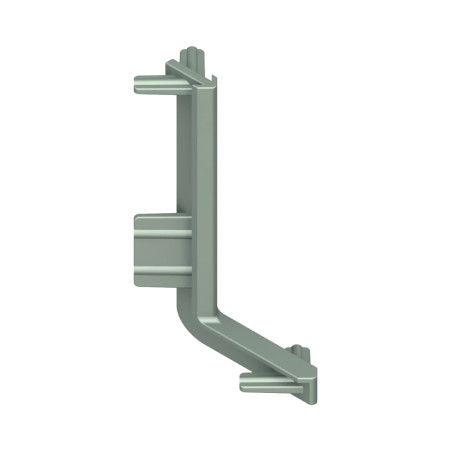 Puxador atual perfil, canto exterior p/perfil gola L Monza, plástico preto mate, A.57 mm